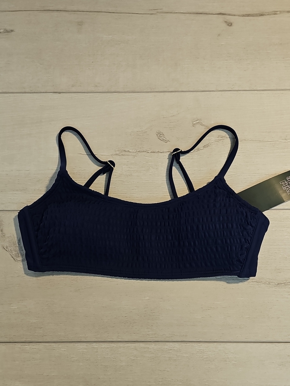Wild Fable Women's S Navy Smocked Bralette Style Bikini Top